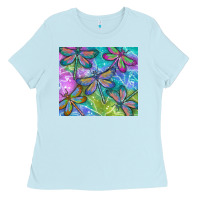 Baby Blue dragonflies Ladies Tee - TumblerDesignByShophia