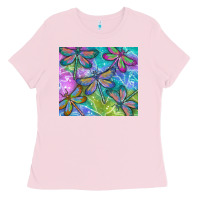 Bubblegum Pink dragonflies Ladies Tee - TumblerDesignByShophia