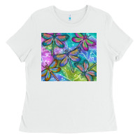 White dragonflies Ladies Tee - TumblerDesignByShophia