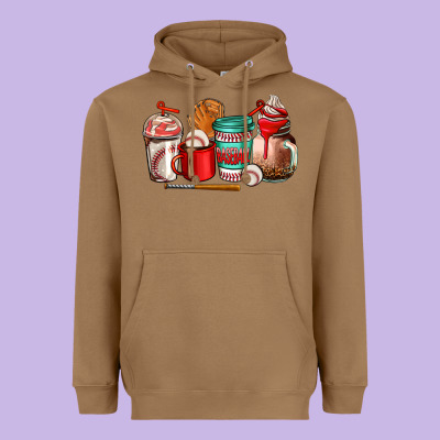 Baseball Coffee Cup Heavyweight Hoodie Designed By Adodesignshop