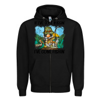 Black if i've gone missin' i've gone fishin' Zipper Hoodie - BarkalooDesign