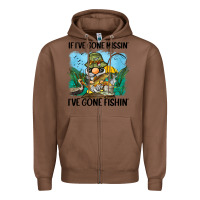 Chestnut if i've gone missin' i've gone fishin' Zipper Hoodie - BarkalooDesign