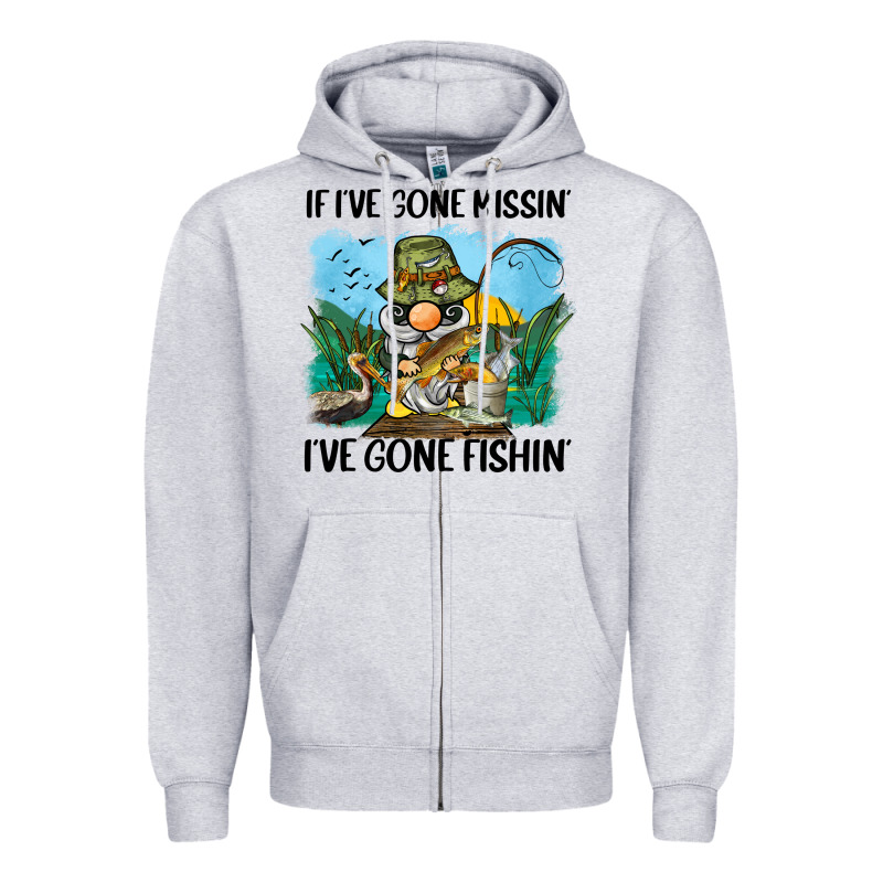 If I've Gone Missin' I've Gone Fishin' Zipper Hoodie by BarkalooDesign | Teevron