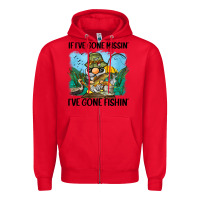 Red if i've gone missin' i've gone fishin' Zipper Hoodie - BarkalooDesign