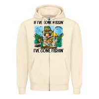 Sandshell if i've gone missin' i've gone fishin' Zipper Hoodie - BarkalooDesign