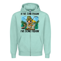 Seafoam if i've gone missin' i've gone fishin' Zipper Hoodie - BarkalooDesign