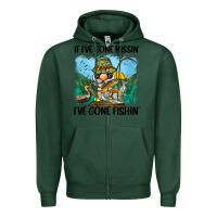 Sports Green if i've gone missin' i've gone fishin' Zipper Hoodie - BarkalooDesign