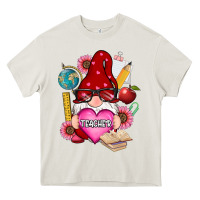 Cream valentines day teacher gnome Heavy Core Tee - RanaPortraitStore