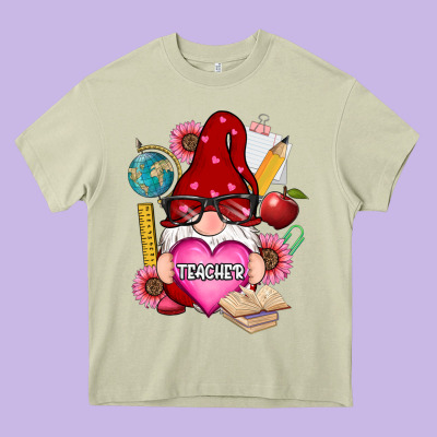 Valentines Day Teacher Gnome Heavy Core Tee Designed By Ranaportraitstore