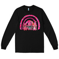Black breast cancer rainbow gnomes Long Sleeve Tee - FaDigitalArtStudio