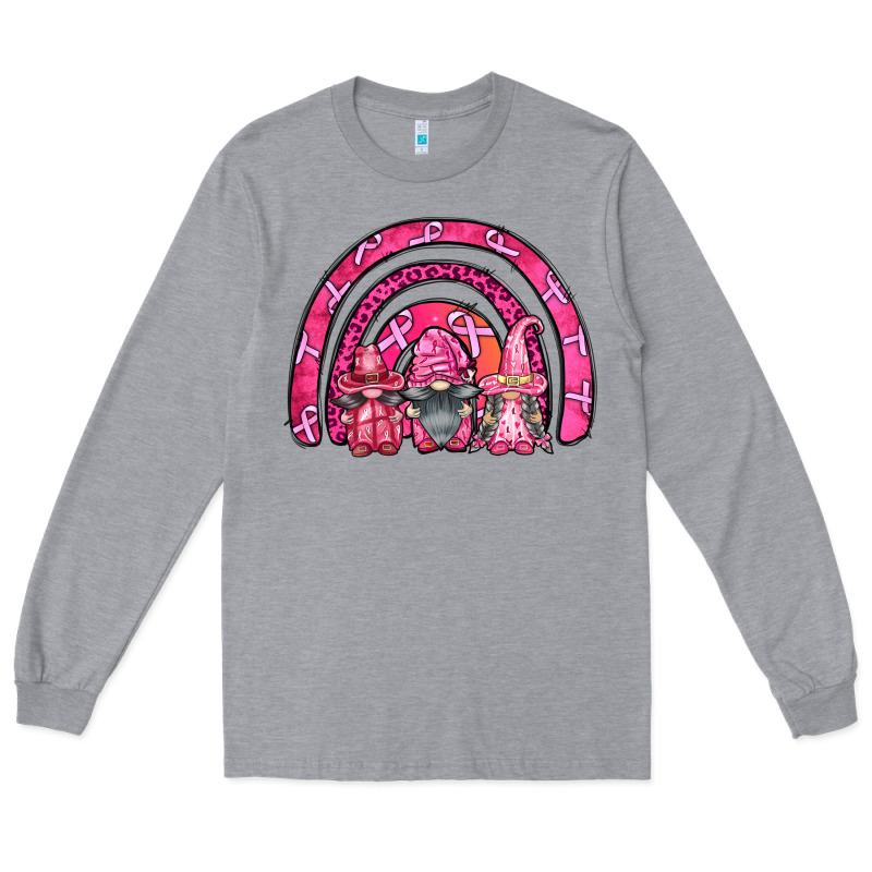 Breast Cancer Rainbow Gnomes Long Sleeve Tee by FaDigitalArtStudio | Teevron