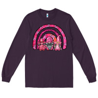 Plum breast cancer rainbow gnomes Long Sleeve Tee - FaDigitalArtStudio