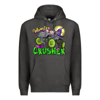 Charcoal Heather Monster Crusher Premium Hoodie - CowhideDigitalArt