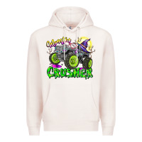 Pale Pink Monster Crusher Premium Hoodie - CowhideDigitalArt