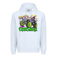 White Monster Crusher Premium Hoodie - CowhideDigitalArt