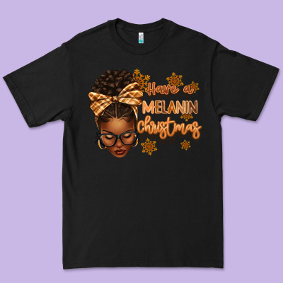 Have A Melanin Christmas Afro Woman Premium Tee Designed By Texasbilliewilder