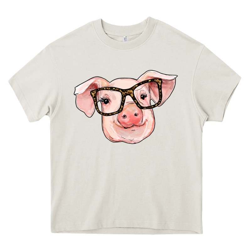 Pig With Glasses Heavy Core Tee by RanaPortraitStore | Teevron