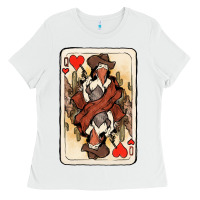 White Queen Of Hearts Cowgirl Ladies Tee - HowdyJamesFarm