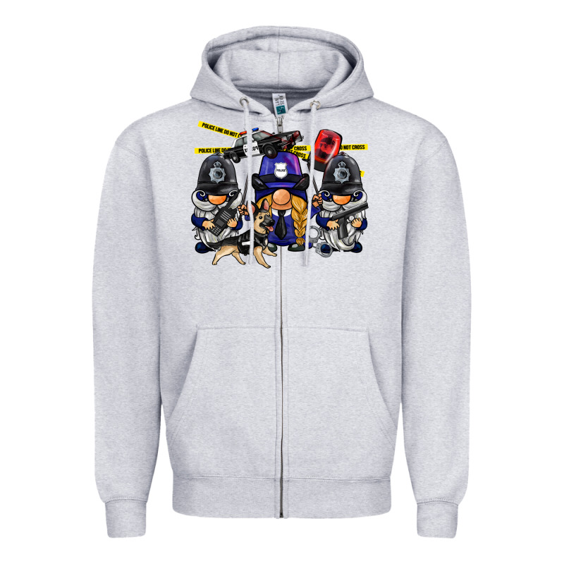 Police Gnome Zipper Hoodie by BarkalooDesign | Teevron