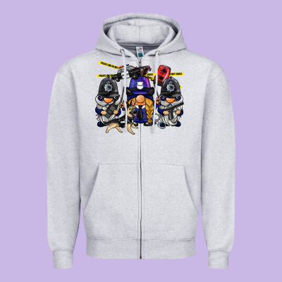 Police Gnome Zipper Hoodie Designed By Barkaloodesign