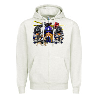 Oatmeal Heather police gnome Zipper Hoodie - BarkalooDesign