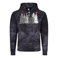 Cloud Black black and white christmas trees with lights Vintage Hoodie - FaDigitalArtStudio