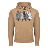 Vintage Coffee black and white christmas trees with lights Vintage Hoodie - FaDigitalArtStudio