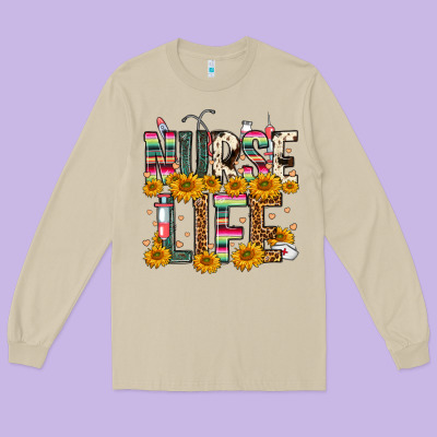 Western Nurse Life Long Sleeve Tee Designed By Fadigitalartstudio