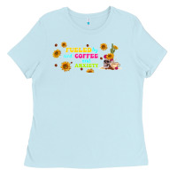 Fueled By ıced Coffee And Anxiety Ladies Tee | Teevron