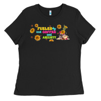 Black fueled by ıced coffee and anxiety Ladies Tee - TumblerDesignByShophia