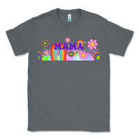 Charcoal Heather boho retro floral mama Classic Tee - TumblerDesignByShophia