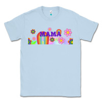 Dusty Blue boho retro floral mama Classic Tee - TumblerDesignByShophia