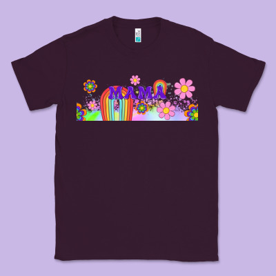 Boho Retro Floral Mama Classic Tee Designed By Tumblerdesignbyshophia