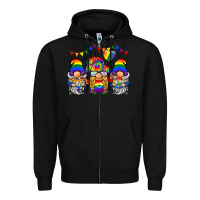 Black lgbtq gnome Zipper Hoodie - BarkalooDesign