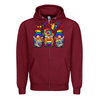 Burgundy lgbtq gnome Zipper Hoodie - BarkalooDesign