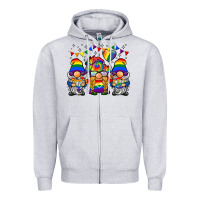 Heather Grey lgbtq gnome Zipper Hoodie - BarkalooDesign