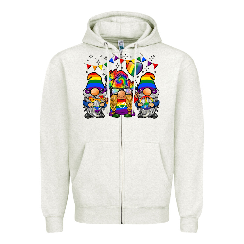 Lgbtq Gnome Zipper Hoodie by BarkalooDesign | Teevron
