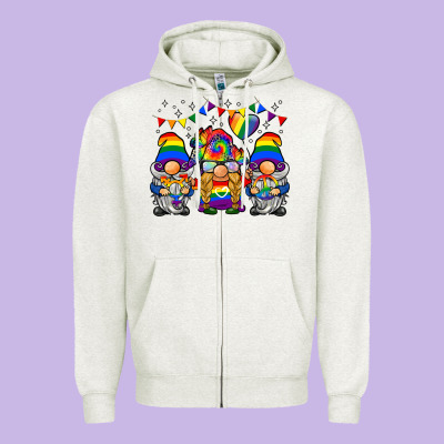 Lgbtq Gnome Zipper Hoodie Designed By Barkaloodesign