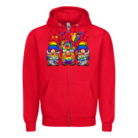 Red lgbtq gnome Zipper Hoodie - BarkalooDesign