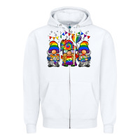 White lgbtq gnome Zipper Hoodie - BarkalooDesign