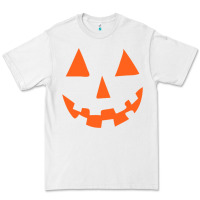 White Halloween Pumpkin Face Gift Creepy Spooky Horror Premium Tee - maiPhamDesign