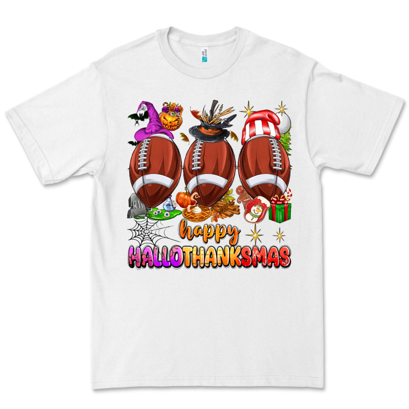 Happy Hallothanksmas Football Premium Tee by texasbilliewilder | Teevron