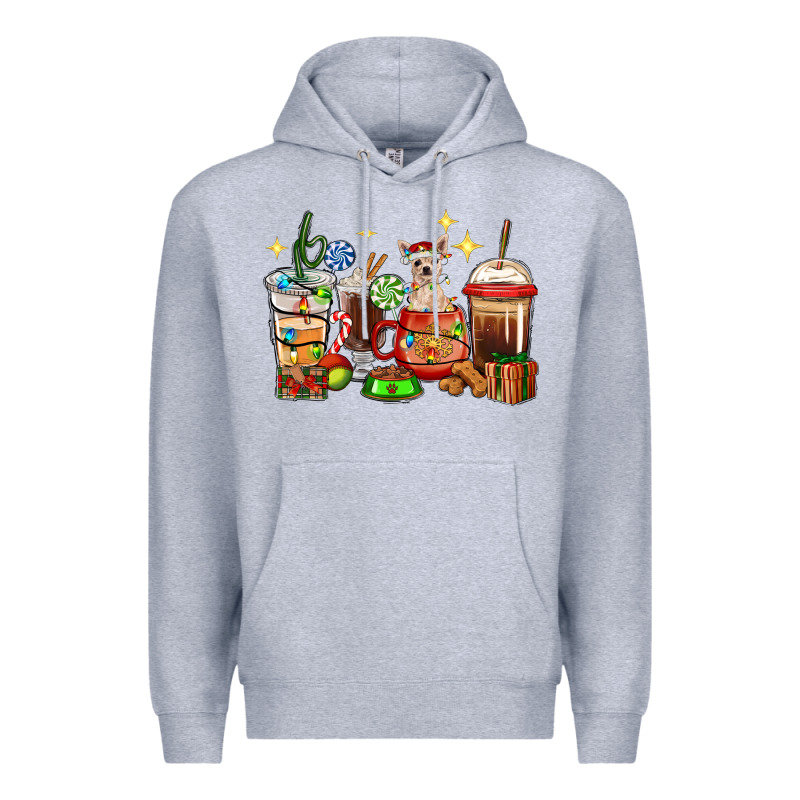 Christmas Coffee Cups With Chihuahua Premium Hoodie by RanaPortraitStore | Teevron