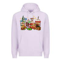Lilac Christmas coffee cups with Chihuahua Premium Hoodie - RanaPortraitStore