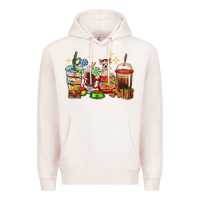 Pale Pink Christmas coffee cups with Chihuahua Premium Hoodie - RanaPortraitStore