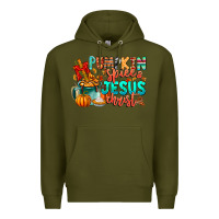 Army Green Pumpkin pie Jesus Christ Premium Hoodie - CowhideDigitalArt