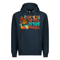 Navy Pumpkin pie Jesus Christ Premium Hoodie - CowhideDigitalArt