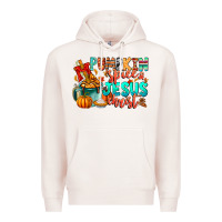 Pale Pink Pumpkin pie Jesus Christ Premium Hoodie - CowhideDigitalArt