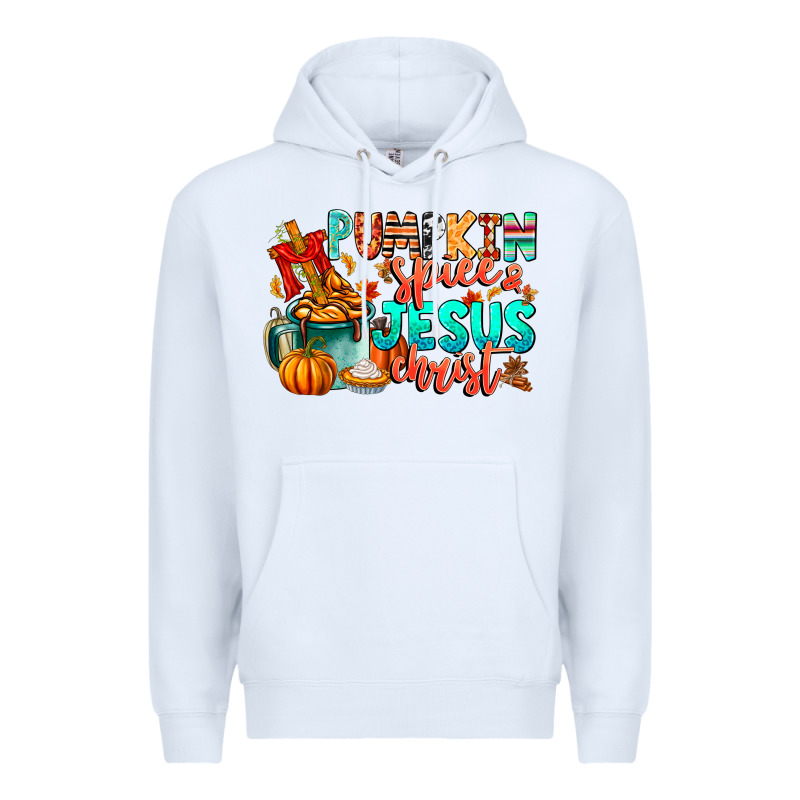 Pumpkin Pie Jesus Christ Premium Hoodie by CowhideDigitalArt | Teevron