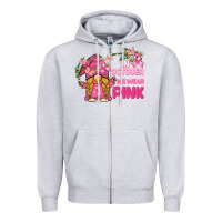 Heather Grey in october we wear pink gnome Zipper Hoodie - BarkalooDesign